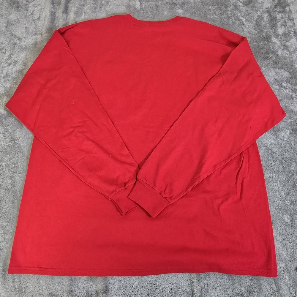 Champion Shirt Mens 2XL Red Long Sleeve Pocket Tee Crewneck Pullover Casual - Picture 3 of 6